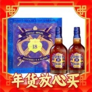 爆卖年货：CHIVAS 芝华士 18年 苏格兰调和型威士忌 500ml 双支礼盒