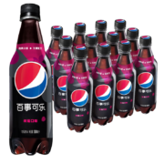 Plus会员:百事可乐 无糖 Pepsi 碳酸饮料 树莓 汽水500ml*12瓶*2件
