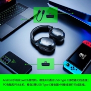 雷蛇（Razer） 梭鱼X轻量头戴式无线电脑手机多平台游戏耳机可拆麦克风 支持PS5 Switch 梭鱼X黑色(Type-C 2.4G无线跨平台兼容)