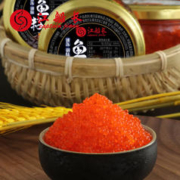 在嘴里爆浆的感觉：江船长 飞鱼籽 寿司专用材料新鲜大粒鱼籽60g 玻璃罐