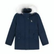 HAZZYS 哈吉斯 女童中长款羽绒服 藏蓝