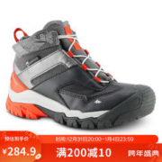 DECATHLON 迪卡侬 儿童登山鞋男童女童户外防水徒步鞋运动鞋QUJR灰色-魔术贴31 2999055