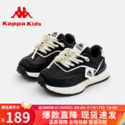 Kappa 卡帕 Kids卡帕童鞋儿童鞋男童运动鞋子时尚新款休闲鞋女童老爹鞋 黑色 38码 适合脚长228mm