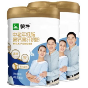 PLUS会员：MENGNIU 蒙牛 中老年低脂高钙高纤奶粉800g/罐 轻盈骨力配方奶粉送爸妈长辈 2罐【礼盒装】+赠燕麦片300g*1袋
