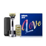吉列剃须刀手动锋隐致护Love礼盒1刀架5刀头+底座+刀盒送男友