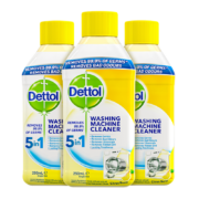 plus会员： Dettol 滴露 洗衣机清洗剂清洁剂洗衣机槽专用消毒除菌液柠檬250ml*3瓶
