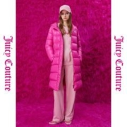 10点开始：Juicy Couture 橘滋 浪漫梦境Logo织标修身长款女式羽绒服