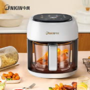 10日：JNKIN 今凯 全景可视空气炸锅JK-304B-1 智控全息大屏4.5L 高硼硅玻璃炸篮