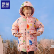 罗蒙 儿童中长款90白鸭绒连帽羽绒服 2色