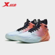 XTEP 特步 飞鲨2代篮球鞋男运动鞋877419120003 粉桃色/云水蓝 42