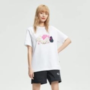 LI-NING 李宁 短袖T恤女夏季反伍篮球印花宽松时尚休闲透气舒适运动文化衫