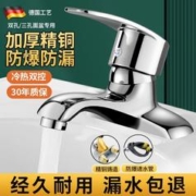 心力 双孔冷热台盆龙头卫生间冷热水面盆洗脸盆洗手盆水龙头加厚