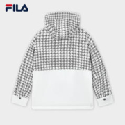 FILA 斐乐 Emerald斐乐女士棉服2024春新款时尚千鸟格宽松连帽保暖外套