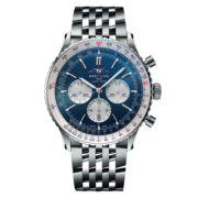 百年灵（BREITLING）航空计时B01自动机械男士手表46瑞士腕表新年礼物 蓝色 -钢带-46mm