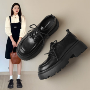 ZHR 乐福鞋女英伦风百搭系带小皮鞋 两色可选