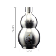 白酒闷倒驴类 草原烈马52度1500ml3斤宝葫芦不锈钢背壶纯粮原浆酒