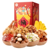 京东百亿补贴：百草味干果开心果团购送礼坚果礼盒礼品 零食大礼包5115g/33袋