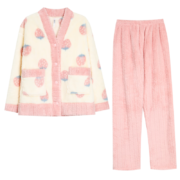 红豆居家 女式家居服 加绒加厚 印花珊瑚绒 四色可选 买2件