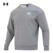 安德玛 UNDERARMOUR）官方男子卫衣秋冬新款圆领抓绒保暖跑步健身训练服套头衫运动男装 灰色/抓绒保暖 XL