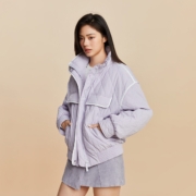 ONLY 拼接菱格 短款棉服 多色