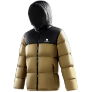 【骆驼火山羽绒服】男女同款2023冬季新款潮牌外套时尚黑色羽绒服