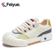 Feiyue. 飞跃 feiyue/飞跃多巴胺彩虹鞋2023秋季新款低帮拼色女鞋休闲饼干鞋998