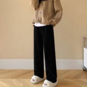 加绒 棉锦印象雪尼尔直筒秋冬阔腿裤