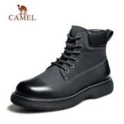 CAMEL 骆驼 2023冬季新款高帮大黄靴真皮加绒保暖潮流防磨耐磨马丁靴男