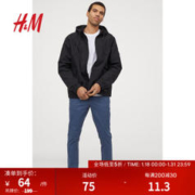 H&M 男装休闲裤时尚休闲弹力棉布紧身直筒工装裤长裤0710876 钢蓝色 170/72A