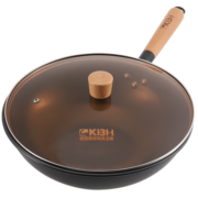 康巴赫（KBH）精铁炒锅无涂层老铁锅家用炒菜锅电磁炉明火通用 32cm