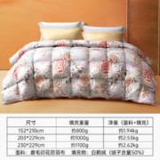 京东PLUS：FUANNA 富安娜 东方韵白鹅绒印花冬厚被 203*229cm