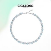 Ciga Long CIGALONG托帕石/白水晶项链s925银宝石涟漪龙梓嘉
