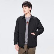秋冬保暖纯色棉服外套男翻领夹克外套男工装休闲通勤男式外套