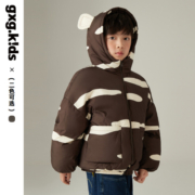 [三防]gxgkids童装儿童羽绒服短款男女小童厚外套保暖22冬新款 深咖色 120cm