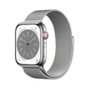 Apple 苹果 Watch Series 8 智能手表 45mm GPS+蜂窝网络款 银色不锈钢表壳 银色米兰尼斯表带