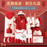 INSAHO 龙年婴儿衣服礼盒 四季款祥云龙腾26件套 66cm（百天礼3-6月）