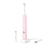 飞利浦（PHILIPS）儿童电动牙刷 儿童声波震动牙刷适用4-12岁 2种柔护模式 自带2支刷头 儿童生日/新年礼物 儿童泡泡刷粉色HX2432/02