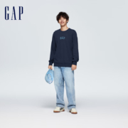 Gap 2024新款 休闲简约纯色圆领卫衣454250  海军蓝 175/96A(L)