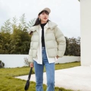 Semir 森马 羽绒服女立领纯色宽松女装冬季新款三防薄上衣简约风百搭