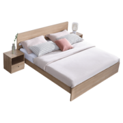 全友家居 床简约卧室家具木板床  1.5米北欧原木色双人床