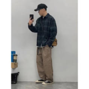 cruel street 玩爆街区 日系复古重磅加厚毛呢衬衫
