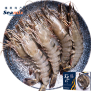 20点开始：禧美海产 马来西亚活冻黑虎虾600g/盒 15-18只(加大号) 老虎虾 超大虾