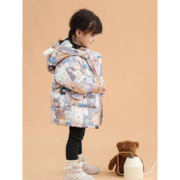 G.DUCKKIDS 哈罗小黄鸭 儿童羽绒中长款面包服