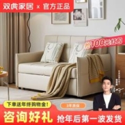 SUNHOO 双虎-全屋家具 双虎奶油风沙发床小户型网红双人客厅多功能伸缩两用折叠床857P