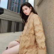限尺码：3COLOUR 三彩 23冬新款衬衫式羽绒服轻薄中长外套胖MM宽松上衣