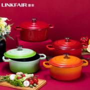 LINKFAIR 凌丰 珐琅锅 LFDTG-FL22SD04   22CM(浪漫橙)