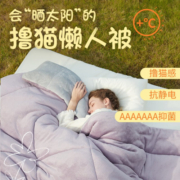 网易严选【新品】网易严选 牛奶绒被 A类抗菌抗静电 30%速热纤维发热黑科 多肉绵绵（蓝色） 150*200cm