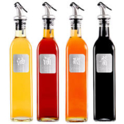 BAIJIE 拜杰 玻璃油壶油瓶 4个装 500ml 调料盒调料瓶酱醋瓶佐料瓶调味罐