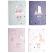 白雪（snowhite） 本子本册喵喵酱A5笔记本 简约加厚线装本学生用缝线本软皮记事本 【2本装】A5  调皮猫 （封面随机发）