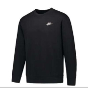 京东百亿补贴：耐克（NIKE） 卫衣男新款透气保暖圆领针织套头衫运动休闲上衣BV2667 BV2667-010/毛圈/黑色